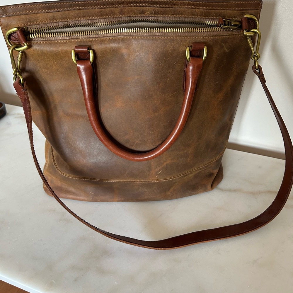 Madewell Dorset Brown Leather Satchel